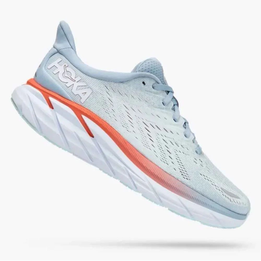 Hoka One One Women's Light Blue and Coral Athletic Shoes